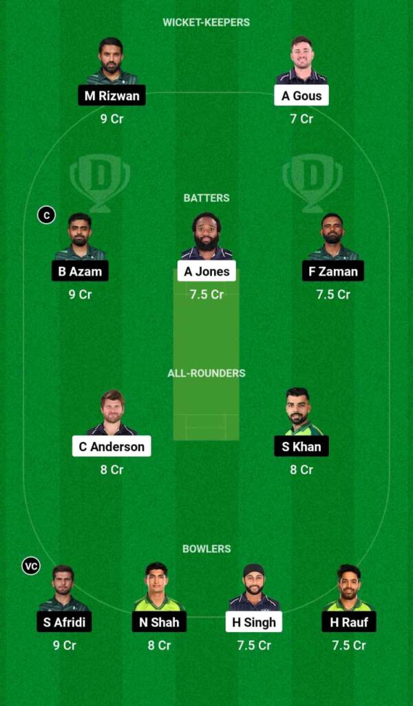 USA Vs PAK Dream11 Team Today