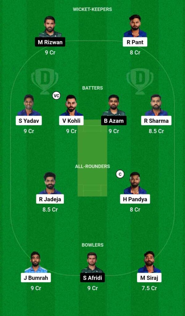 IND Vs PAK Dream11 Team Today