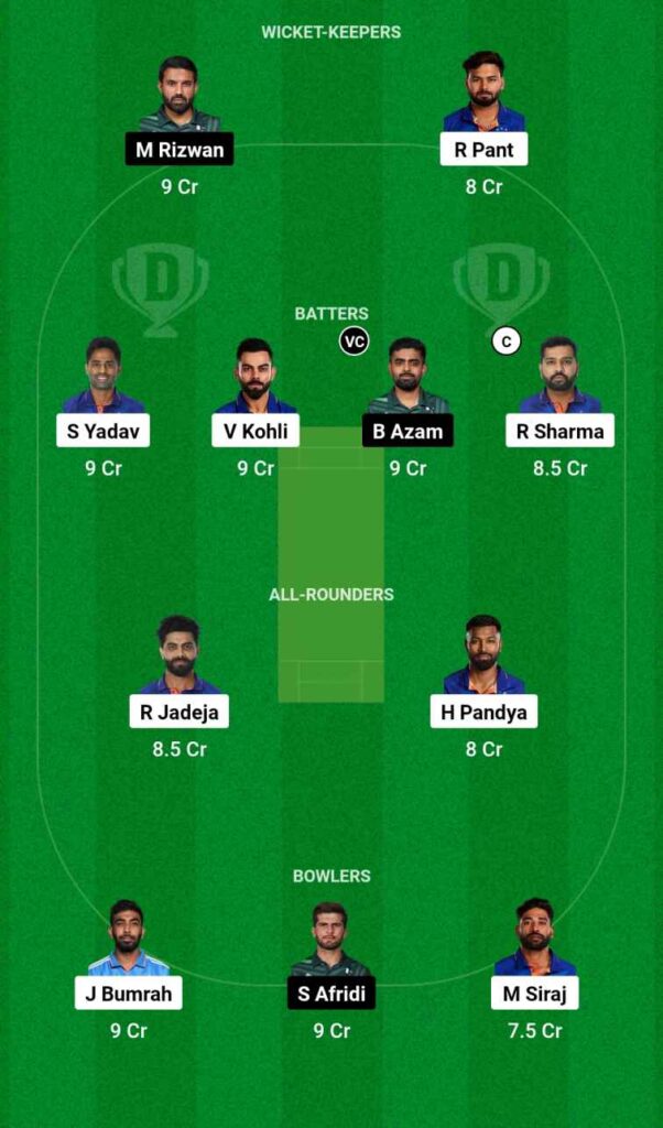 IND Vs PAK Dream11 Team Today