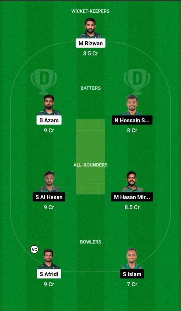 PAK Vs BAN First Rank Dream11 Prediction